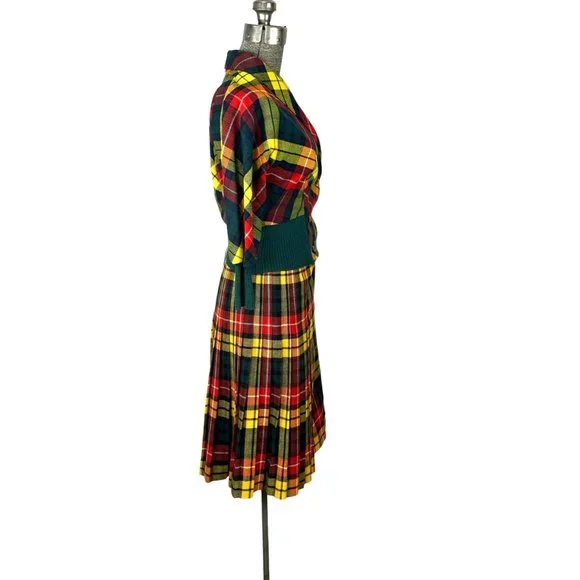 1960s wool tartan kilt and bouse Made in Scotland Size S/M - Picture 3 of 6